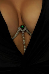 Temptation Rhinestone Bra Chain - Silver